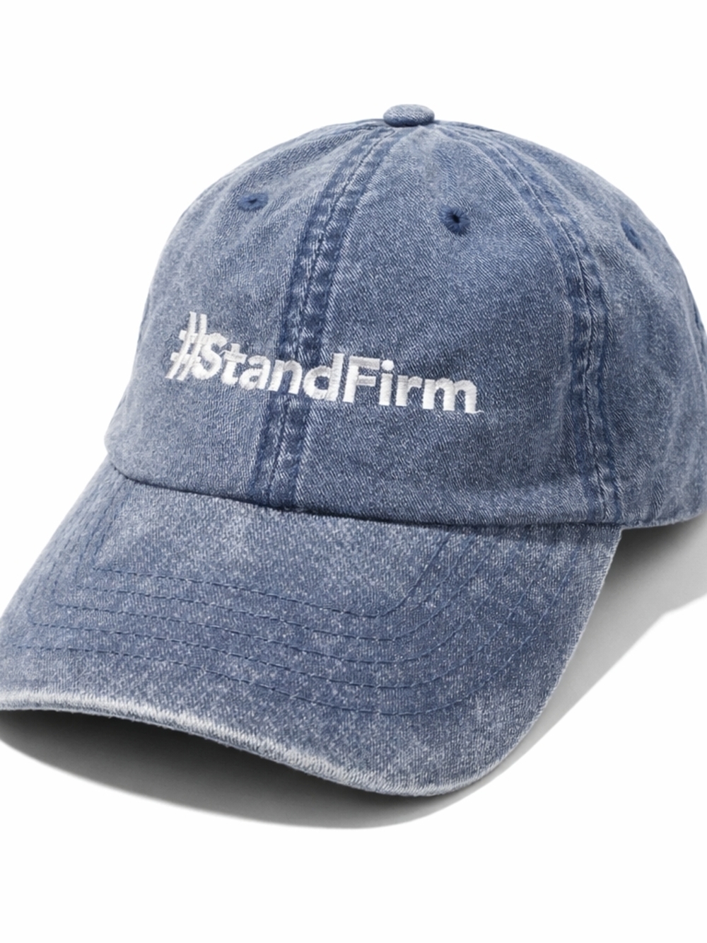 Stand Firm Distressed Blue Dad Hat | Faith Christian Adjustable Cap
